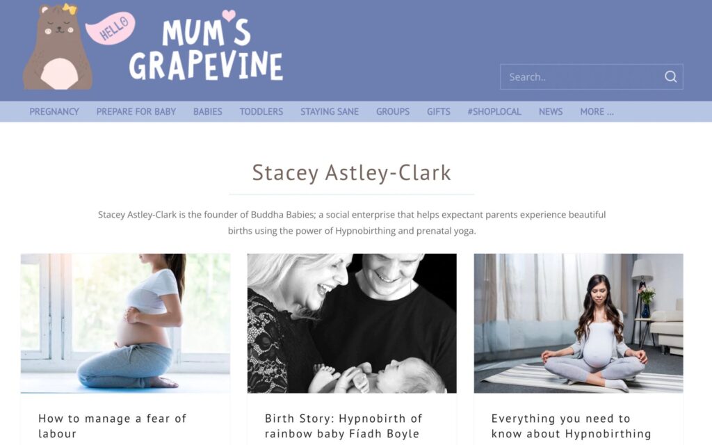 Stacey Astley-Clark childbirth educator laptop